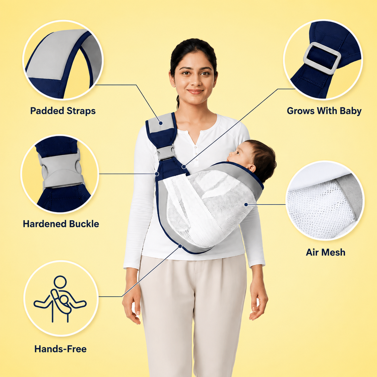 CloudCarry™ | Pain-Free Baby Sling Carrier