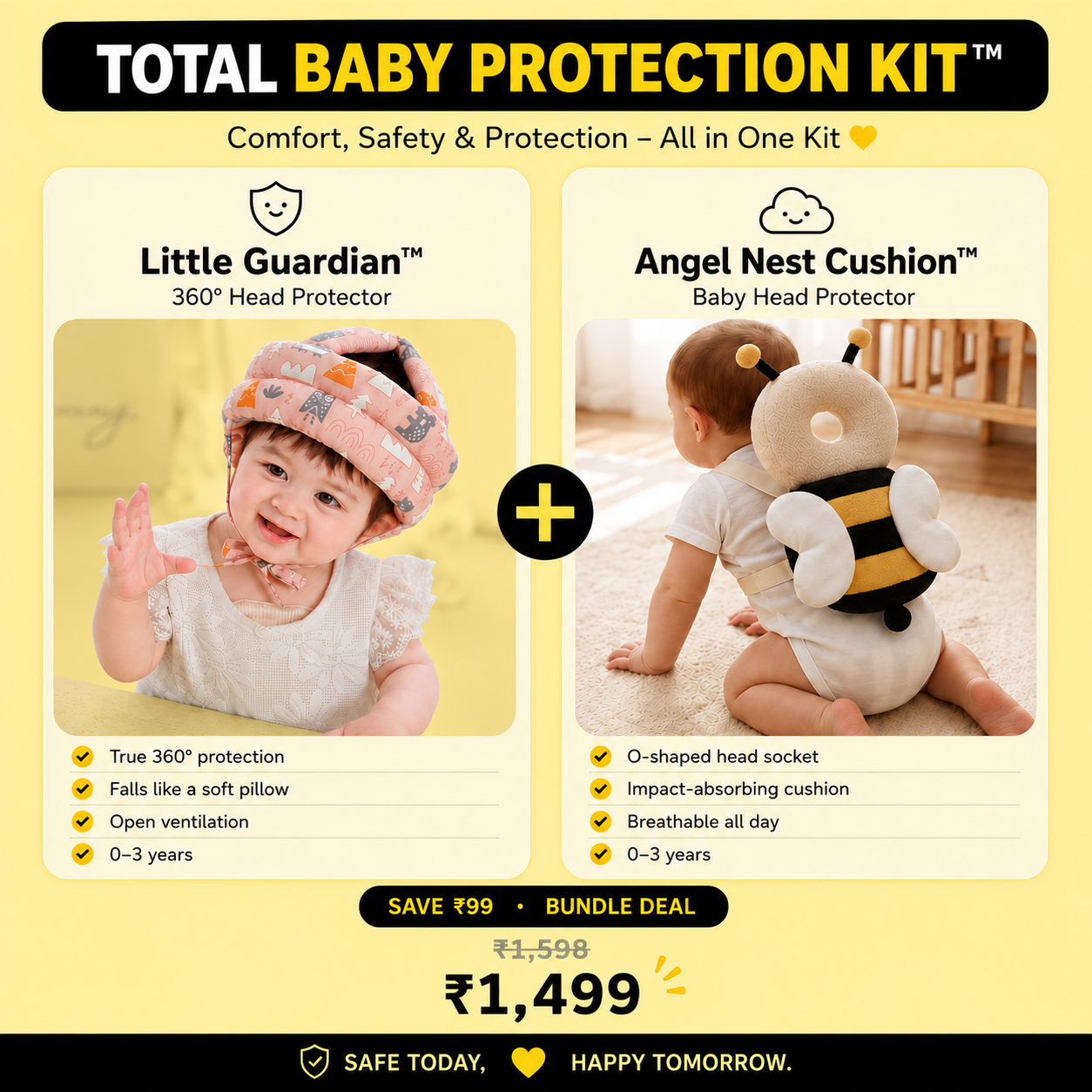 Complete Baby Protection Bundle™ | Angel Nest Cushion™ + Little Guardian™