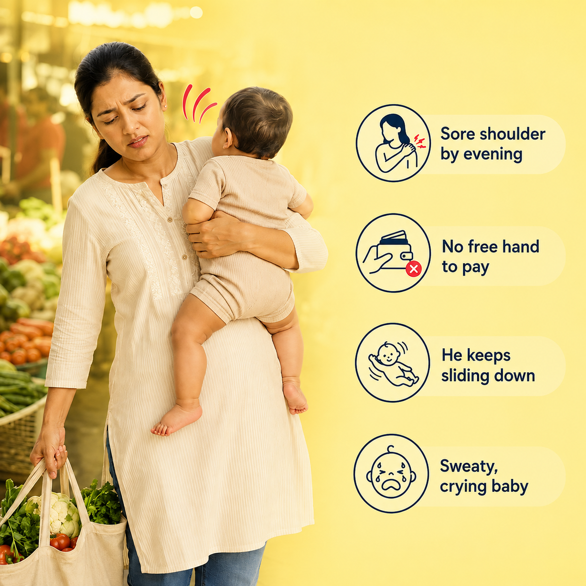 CloudCarry™ | Pain-Free Baby Sling Carrier